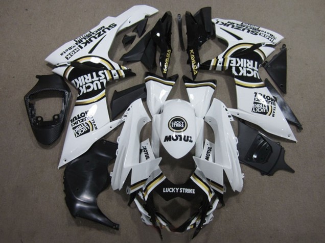 2011-2024 Suzuki GSXR 600 Motorcycle Fairings - White Black Motul Lucky Strike