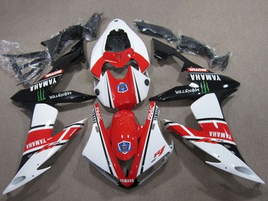 2004-2006 Yamaha YZF R1 Motorcycle Fairings - White Red Black Green Motul Monster