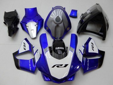 2015-2019 Yamaha YZF R1 Motorcycle Fairings - White Blue Glossy Black