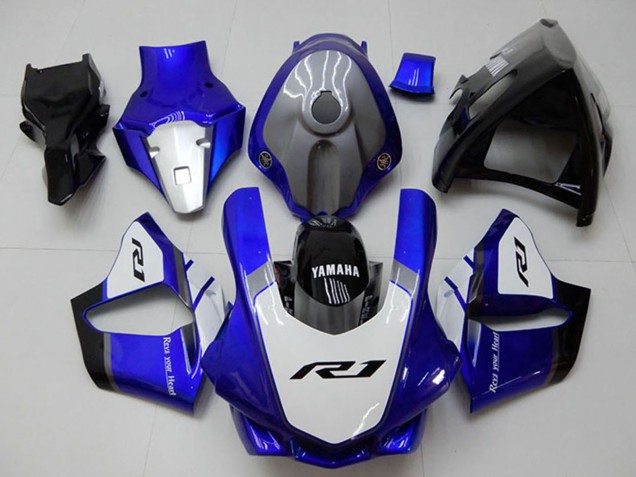 2015-2019 Yamaha YZF R1 Motorcycle Fairings - White Blue Glossy Black