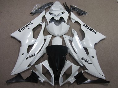 2008-2016 Yamaha YZF R6 Motorcycle Fairings - White Black Decals