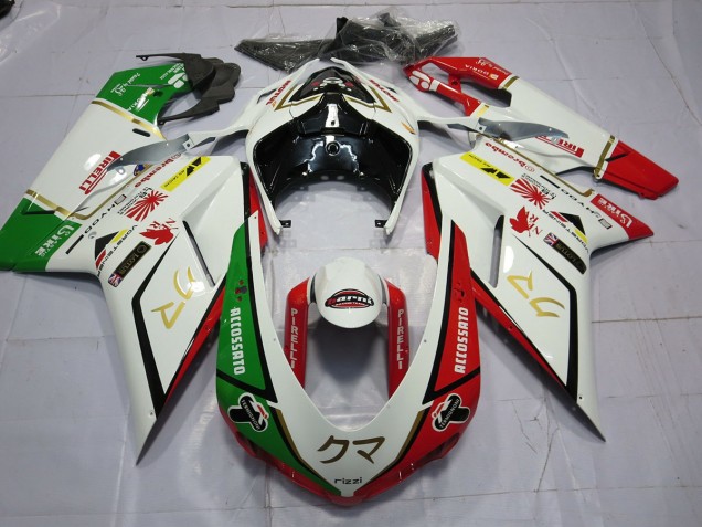 77 White Red Green - 2007-2014 Ducati Ducati 848 1098 1198 77 White Red Green - 2007-2014 Ducati Ducati 848 1098 1198