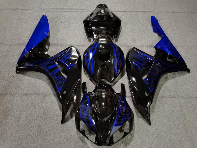 Gloss Black Blue Flame - 2006-2007 Honda CBR1000RR