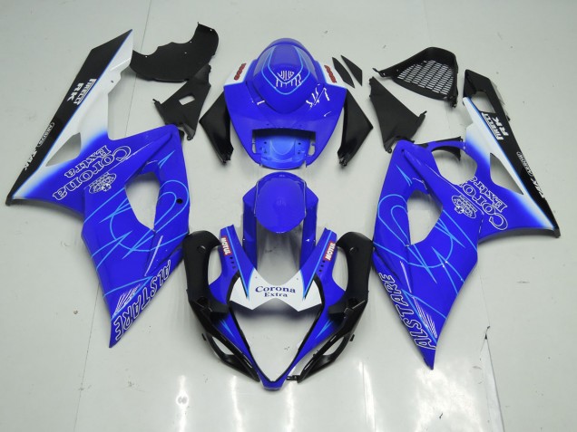 Blue and White Corona - 2005-2006 Suzuki GSXR 1000