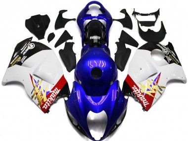 Blue and White Custom Logo - 1997-2007 Suzuki GSXR 1300 Hayabusa