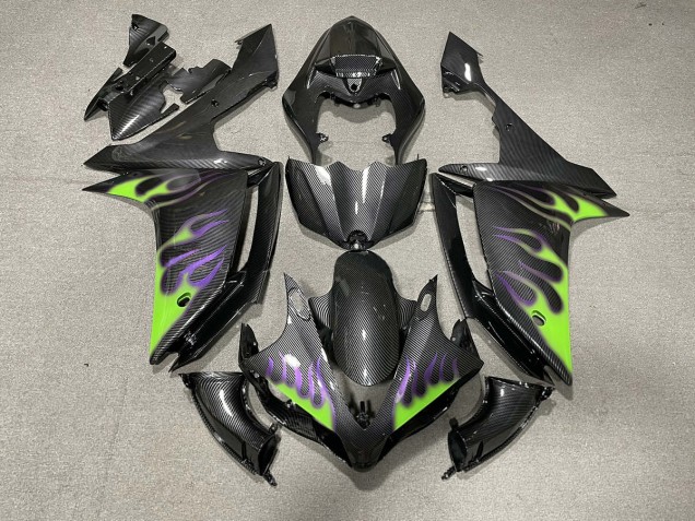 Carbon Fiber Style with Flames - 2007-2008 Yamaha R1 Carbon Fiber Style with Flames - 2007-2008 Yamaha R1
