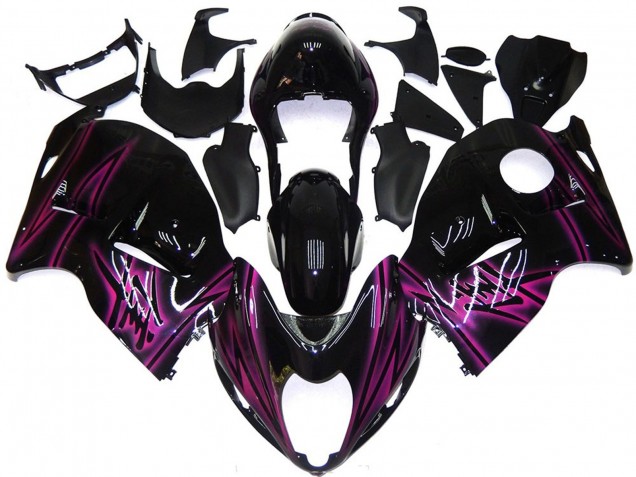 Custom Black Gloss with Pink - 1997-2007 Suzuki GSXR 1300 Hayabusa Custom Black Gloss with Pink - 1997-2007 Suzuki GSXR 1300 Hayabusa