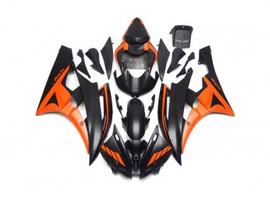 Custom Matte Black and Orange - 2006-2007 Yamaha R6