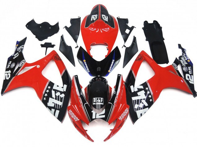 Custom Red and Black Logos - 2006-2007 Suzuki GSXR 600-750 Custom Red and Black Logos - 2006-2007 Suzuki GSXR 600-750