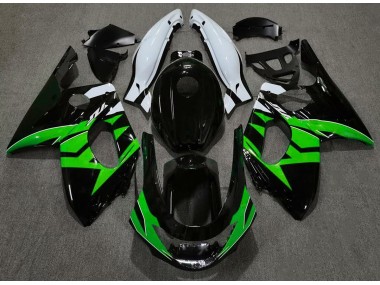 Gloss Black Green and White - 1998-2007 Yamaha YZF600