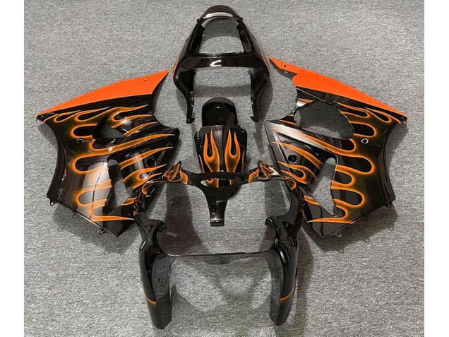 Gloss Black & Orange Flame - 2000-2002 Kawasaki ZX6R Gloss Black & Orange Flame - 2000-2002 Kawasaki ZX6R