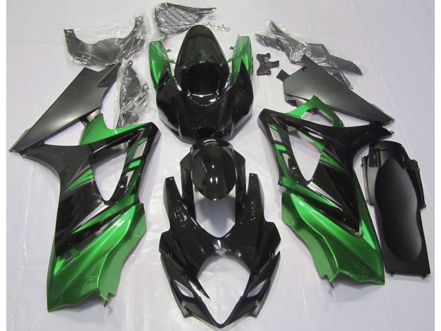 Gloss Black and Green - 2007-2008 Suzuki GSXR 1000 Gloss Black and Green - 2007-2008 Suzuki GSXR 1000