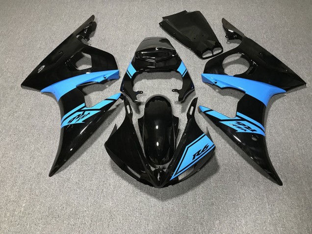 Gloss Black and Light Blue - 2003-2004 Yamaha R6 Gloss Black and Light Blue - 2003-2004 Yamaha R6