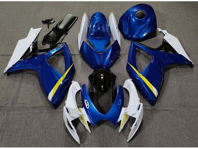 Gloss Blue White and Yellow - 2006-2007 Suzuki GSXR 600-750 Gloss Blue White and Yellow - 2006-2007 Suzuki GSXR 600-750
