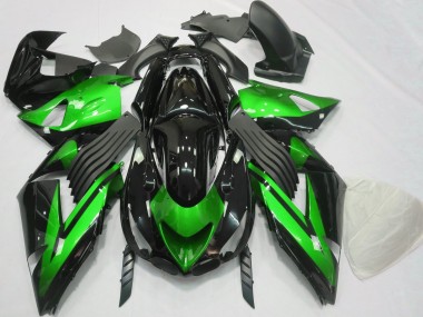 Gloss Green and Black Plain - 2006-2011 Kawasaki ZX14R