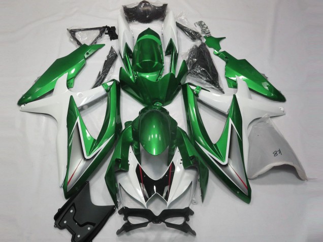 Gloss Green and White - 2008-2010 Suzuki GSXR 600-750 Gloss Green and White - 2008-2010 Suzuki GSXR 600-750