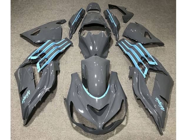 Gloss Grey & Light Blue - 2012-2021 Kawasaki ZX14R Gloss Grey & Light Blue - 2012-2021 Kawasaki ZX14R