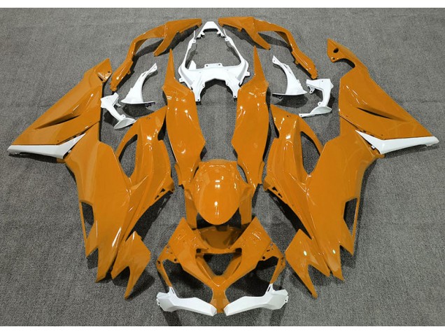 Gloss Orange & White - 2019-2023 Kawasaki ZX6R Gloss Orange & White - 2019-2023 Kawasaki ZX6R