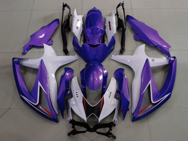 Gloss Purple & White - 2008-2010 Suzuki GSXR 600-750 Gloss Purple & White - 2008-2010 Suzuki GSXR 600-750