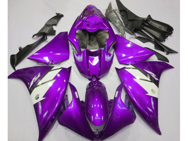 Gloss Purple & White - 2012-2014 Yamaha R1 Gloss Purple & White - 2012-2014 Yamaha R1