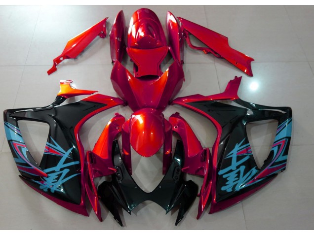 Gloss Red & Black - 2006-2007 Suzuki GSXR 600-750 Gloss Red & Black - 2006-2007 Suzuki GSXR 600-750