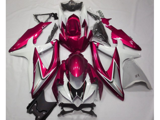 Gloss Red and White - 2008-2010 Suzuki GSXR 600-750 Gloss Red and White - 2008-2010 Suzuki GSXR 600-750