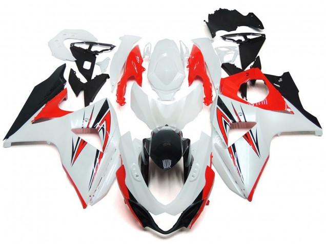 Gloss Red with White and black Custom Style - 2009-2016 Suzuki GSXR 1000