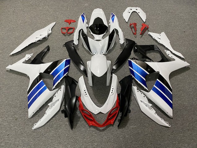 Gloss White Blue Black and Red - 2009-2016 Suzuki GSXR 1000