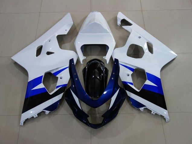 Gloss White & Deep Blue - 2004-2005 Suzuki GSXR 600-750 Gloss White & Deep Blue - 2004-2005 Suzuki GSXR 600-750