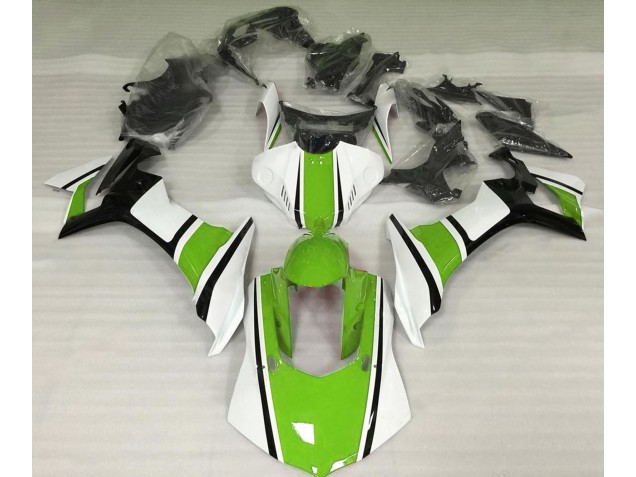 Gloss White Green and Black - 2015-2019 Yamaha R1 Gloss White Green and Black - 2015-2019 Yamaha R1