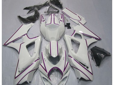 Gloss White Pink Pin Stripe - 2007-2008 Suzuki GSXR 1000