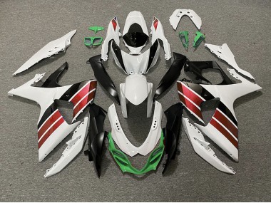 Gloss White Red Black and Green - 2009-2016 Suzuki GSXR 1000