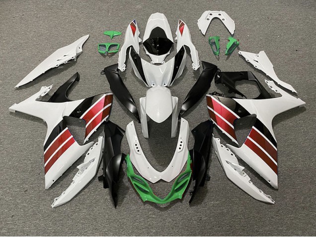 Gloss White Red Black and Green - 2009-2016 Suzuki GSXR 1000