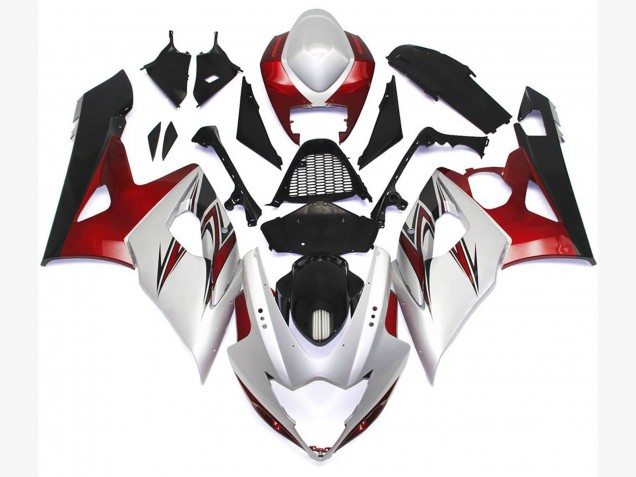 Gloss White Style with Silver Hints and Bronze - 2005-2006 Suzuki GSXR 1000