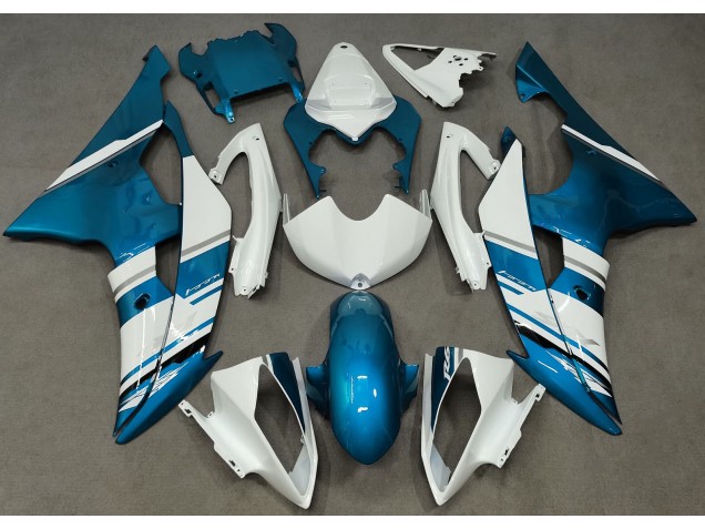 Gloss White and Light Blue OEM Style - 2008-2016 Yamaha R6 Gloss White and Light Blue OEM Style - 2008-2016 Yamaha R6