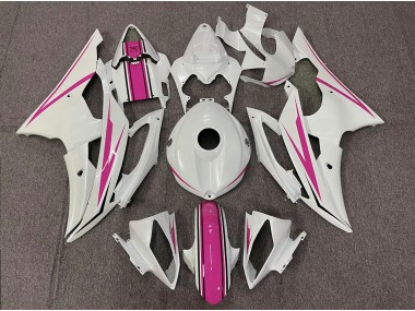 Gloss White and Pink - 2008-2016 Yamaha R6
