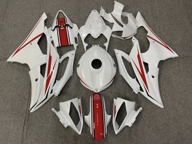 Gloss White and Red - 2008-2016 Yamaha R6