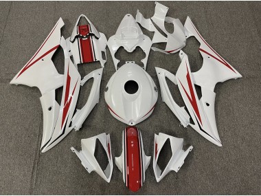Gloss White and Red - 2008-2016 Yamaha R6