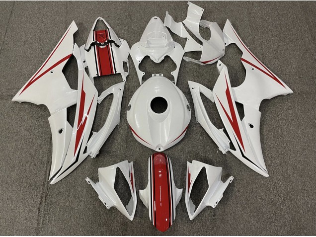 Gloss White and Red - 2008-2016 Yamaha R6 Gloss White and Red - 2008-2016 Yamaha R6