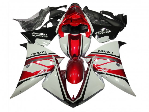 Gloss White and Red - 2012-2014 Yamaha R1 Gloss White and Red - 2012-2014 Yamaha R1