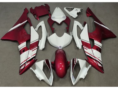 Gloss White and Red OEM Style - 2008-2016 Yamaha R6