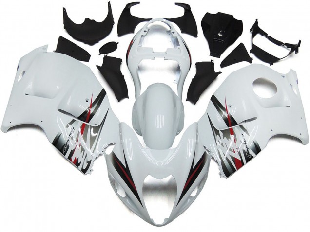 Gloss White and Silver Style - 1997-2007 Suzuki GSXR 1300 Hayabusa Gloss White and Silver Style - 1997-2007 Suzuki GSXR 1300 Hayabusa