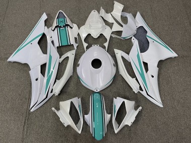 Gloss White and Teal - 2008-2016 Yamaha R6