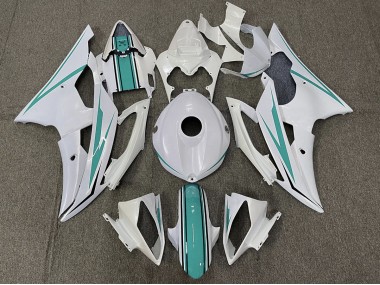 Gloss White and Teal - 2008-2016 Yamaha R6