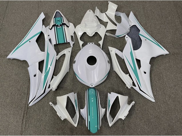 Gloss White and Teal - 2008-2016 Yamaha R6 Gloss White and Teal - 2008-2016 Yamaha R6
