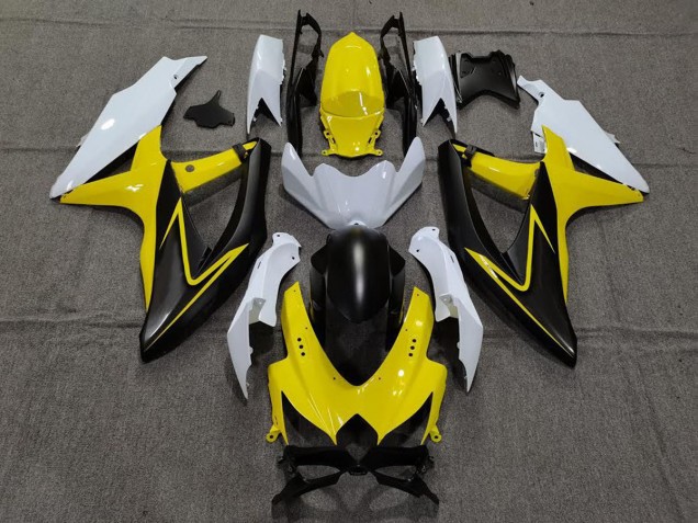 Gloss Yellow and White - 2008-2010 Suzuki GSXR 600-750 Gloss Yellow and White - 2008-2010 Suzuki GSXR 600-750