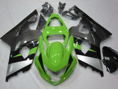 Green and Silver - 2004-2005 Suzuki GSXR 600-750
