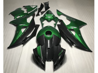 Green w Carbon Fiber Style - 2008-2016 Yamaha R6