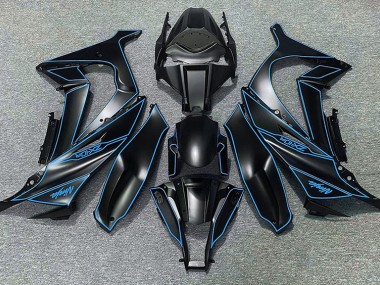 Matte Black & Blue Lining - 2011-2015 Kawasaki ZX10R