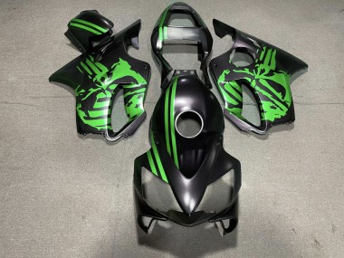 Matte Black & Green Skull - 2001-2003 Honda CBR600 F4i